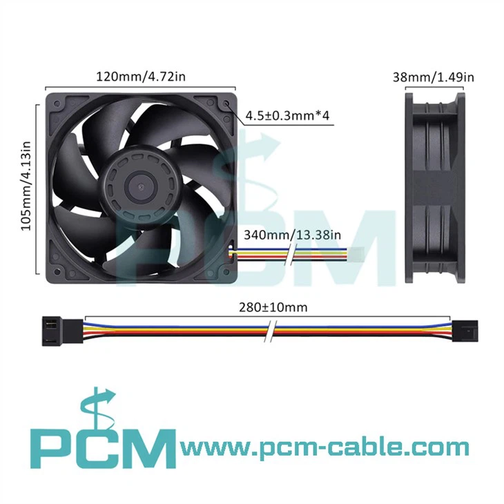 High Speed Dual Ball Bearing 4Pin Antminer Fan