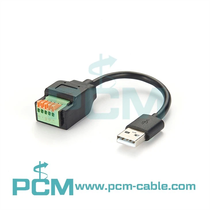 푸시 버튼 수직으로 터미널 블록에 USB