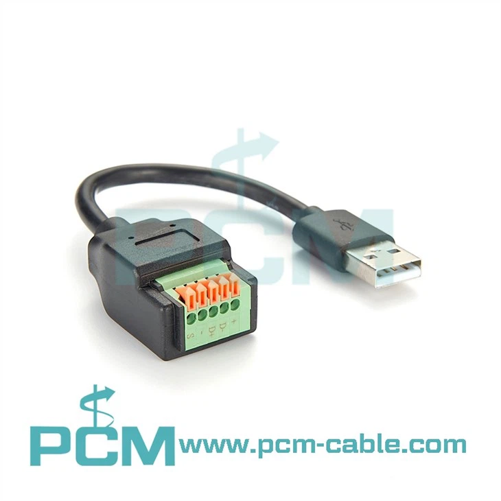 USB-A Male Plug to 5 pin Screwless Terminal Block (1)