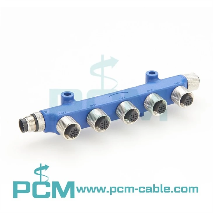 6-Port Eurofast Junction Box M12 Connector