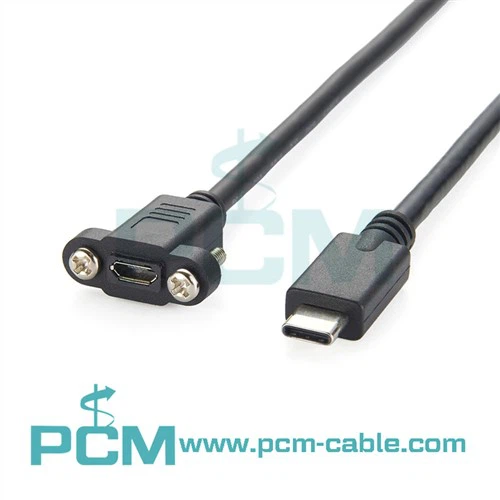 USB 3.1 Type-c 케이블에 마이크로 USB 패널 마운트