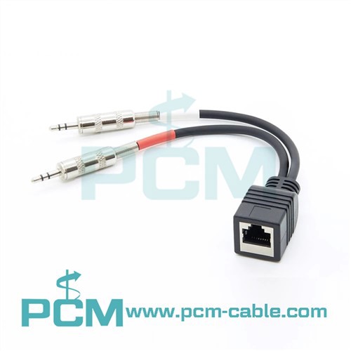 RJ45-듀얼 3.5mm 스테레오 케이블 어댑터