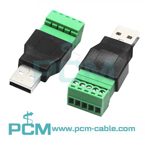 USB 2.0 남성 여성 볼트 쉴드 터미널 플러그 가능