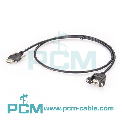 패널 마운트 USB 2.0 나사 잠금 장치가 있는 수-암 케이블