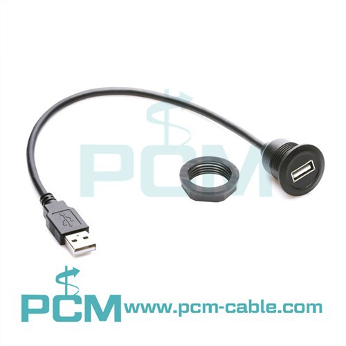 USB 2.0 유형 A 원형 패널 마운트 연장 케이블