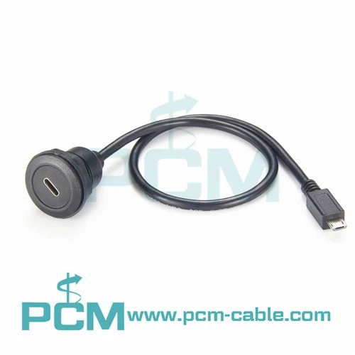 USB3.1 Type-C 암-마이크로 USB Type-B 수 패널 장착 케이블