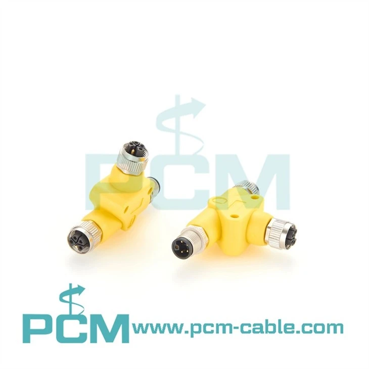 M12 L-Coded Power Connector Tee Connector
