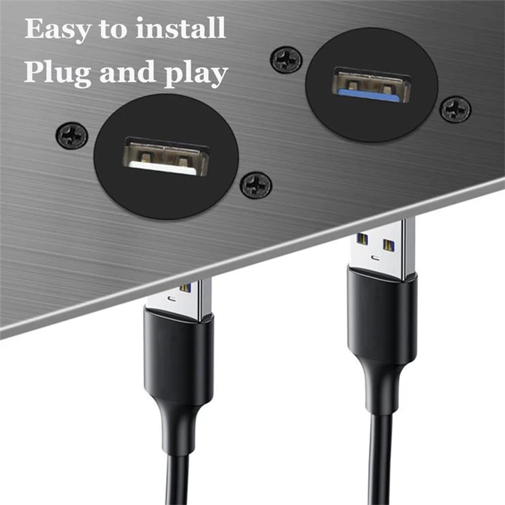 USB3.0 panel mount extension cable