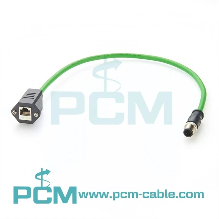 TPU jacket M12 to RJ45 cable for industrial automation