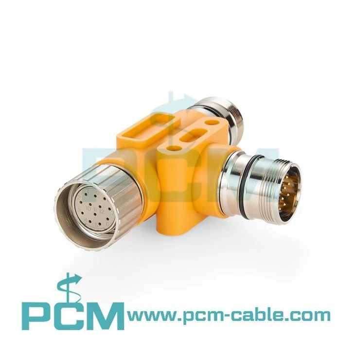 M23 Circular Connector T-Splitter 12 Poles