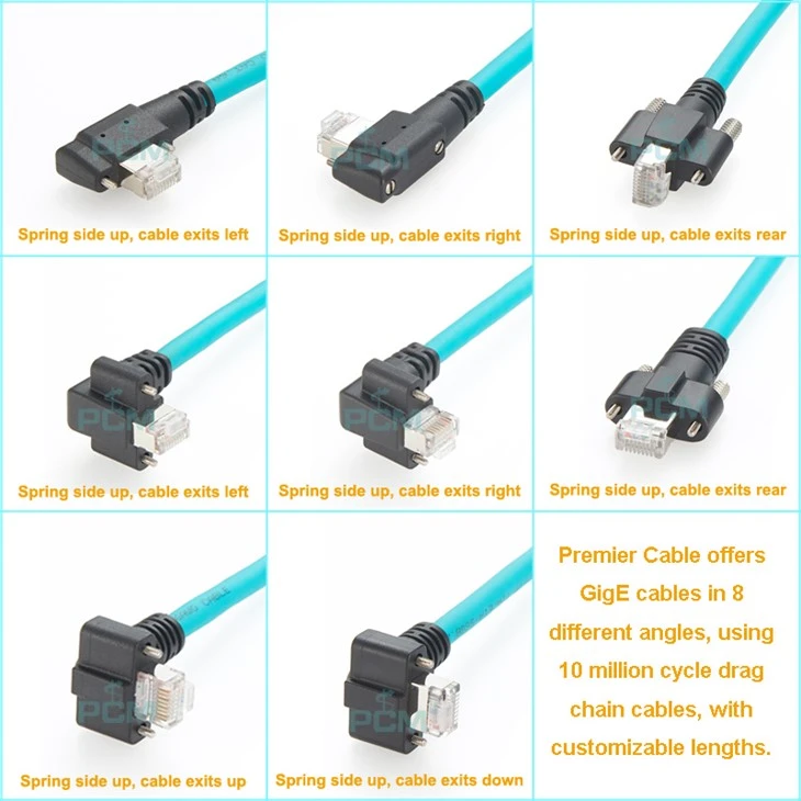 GigE High Flex Cat6A Cable Industrial GigE vision Cat6a High Flex Drag Chain Ethernet RJ45 Screws Network Cable For Camera Machine Vision RJ45 Cable