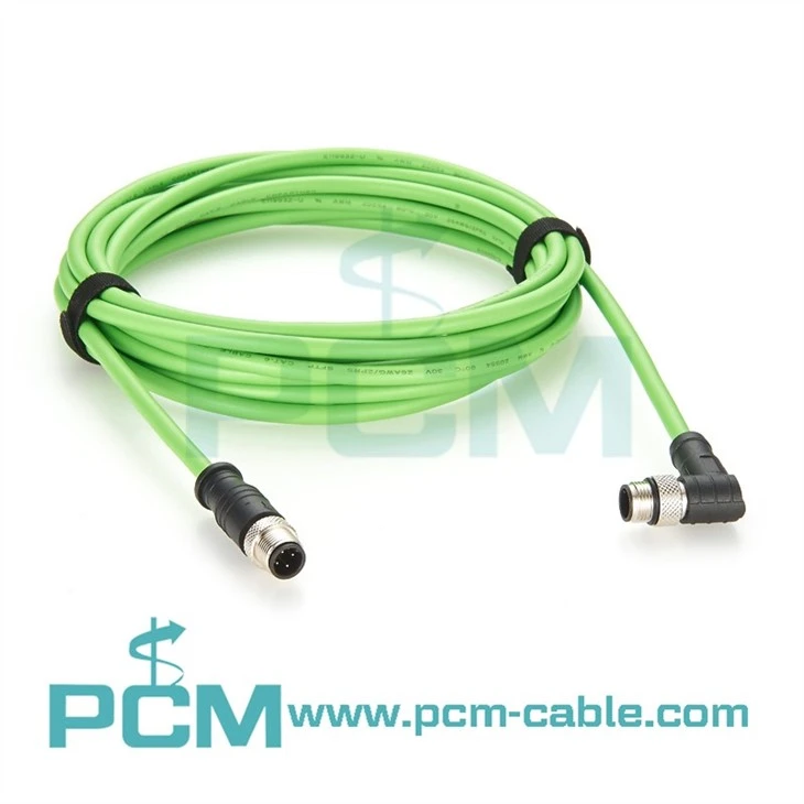High Flex Right Angle M12 Ethernet Cable for Factory Networks