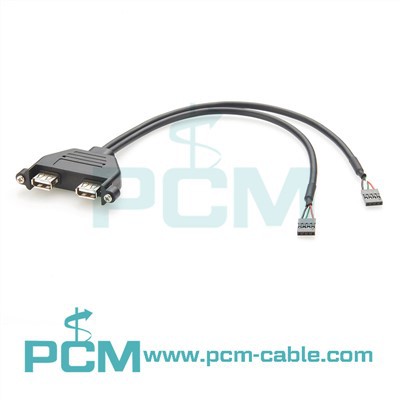 2 포트 USB 암컷 저 프로파일 슬롯 플레이트 어댑터