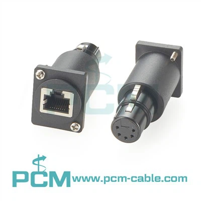 섀시 마운트 RJ45 암 소켓에서 XLR 5 핀 여성 DMX 어댑터